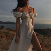 Vestido midi fruncido de estilo cottagecore de Milán